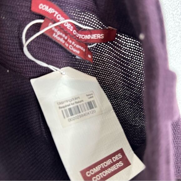 Comptoir Des Cotonniers Burgundy Purple Wool Knit Ruffle Mini Skirt | Size S - Picture 6 of 7